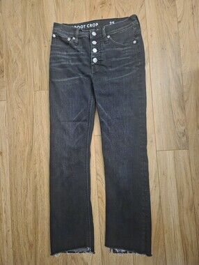 J. Crew Billie Demi Boot Crop Jeans  Black 25
